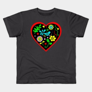 Folk Art Valentine Kids T-Shirt